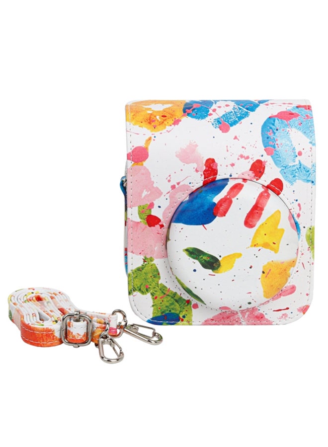 O Ozone PU Leather Camera Case for Fujifilm Instax Mini 12 Instant Camera | Protective Camera Cover with Adjustable Shoulder Strap - Palm Print - Image 1