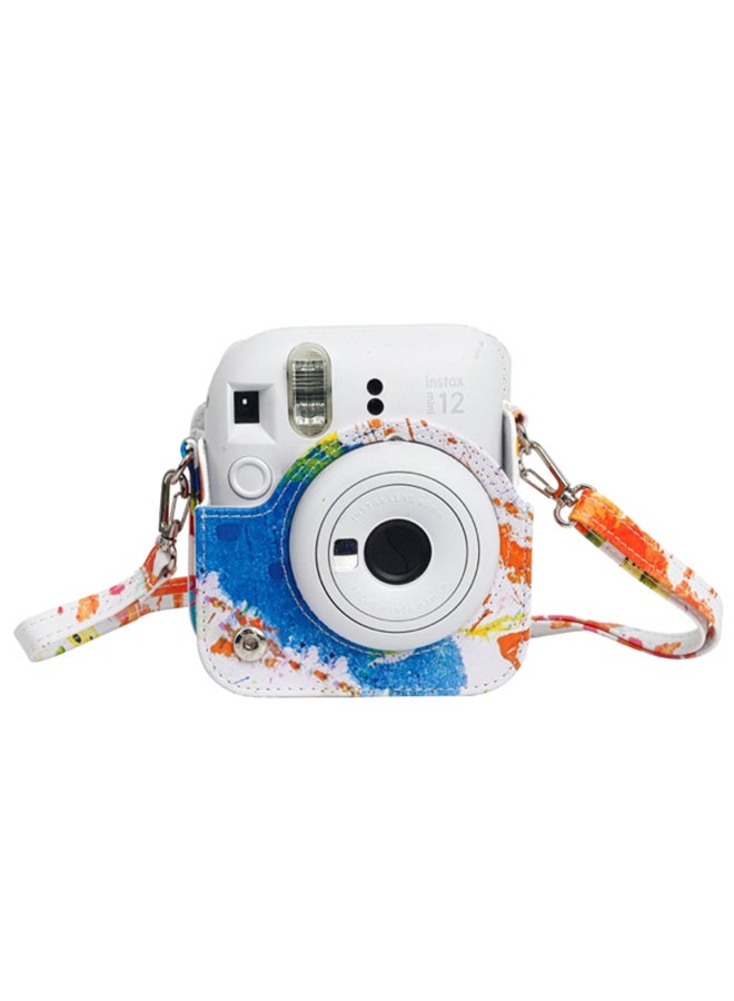 O Ozone PU Leather Camera Case for Fujifilm Instax Mini 12 Instant Camera | Protective Camera Cover with Adjustable Shoulder Strap - Palm Print - Image 3