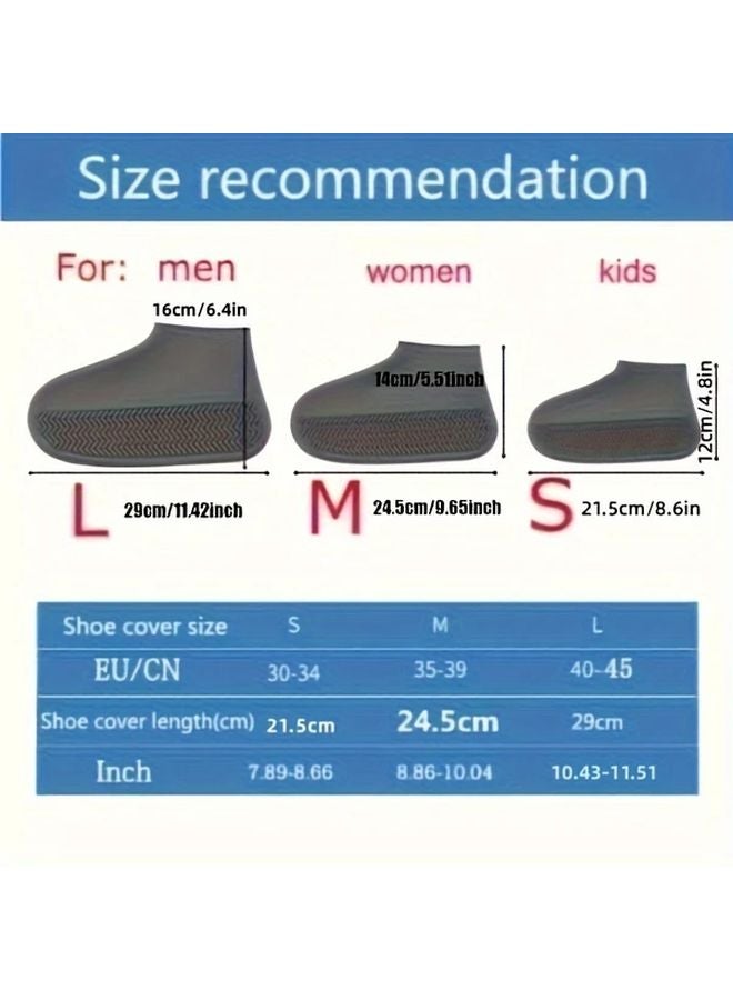 Yellow Reusable Waterproof Shoe Covers Non Slip Thick Latex Rain Boots Size S - Image 3