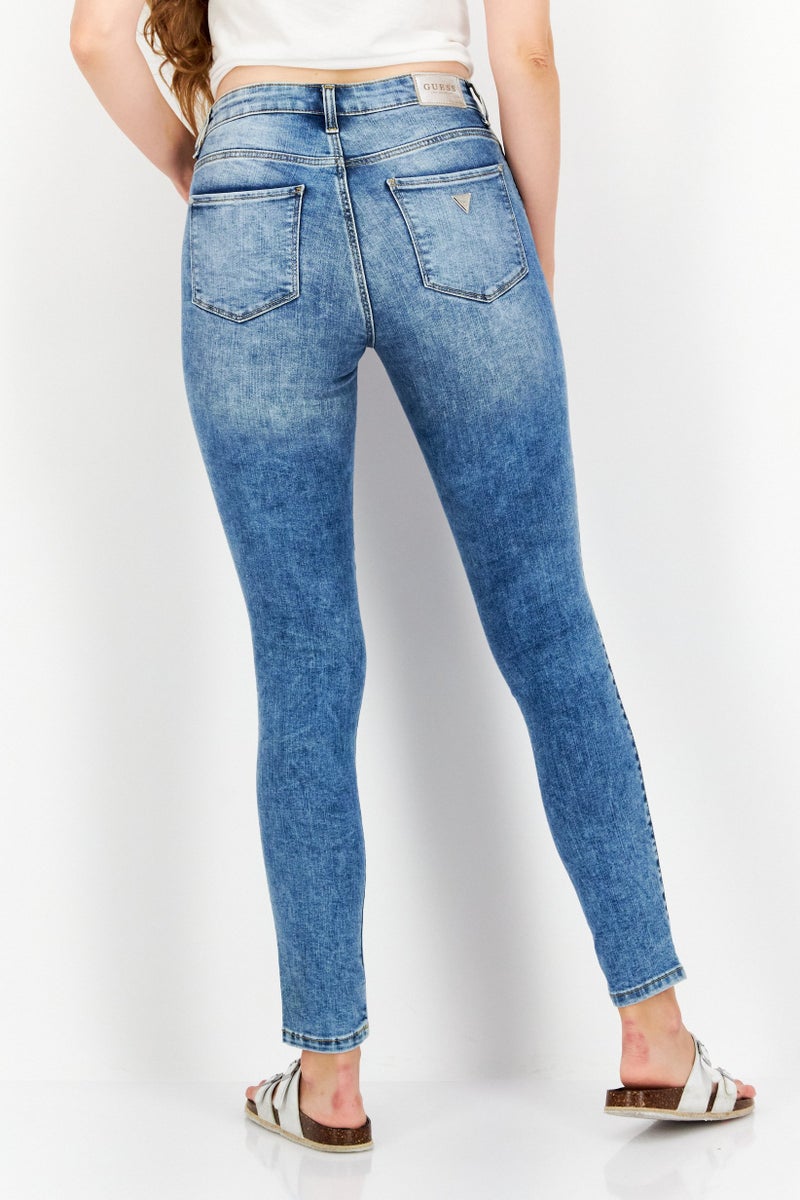 GUESS Women Skinny Fit Washed Stretchable Denim, Blue - Image 2