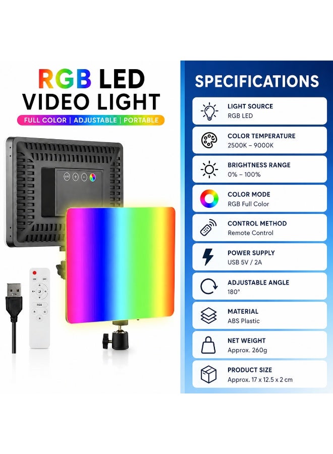 Professional LED Video Fill Light Panel with Stand, Adjustable Brightness & Color Temperature, Portable Photography Lighting Kit, Soft Light for YouTube, Streaming, Studio, Makeup, Portrait Photography - Image 3