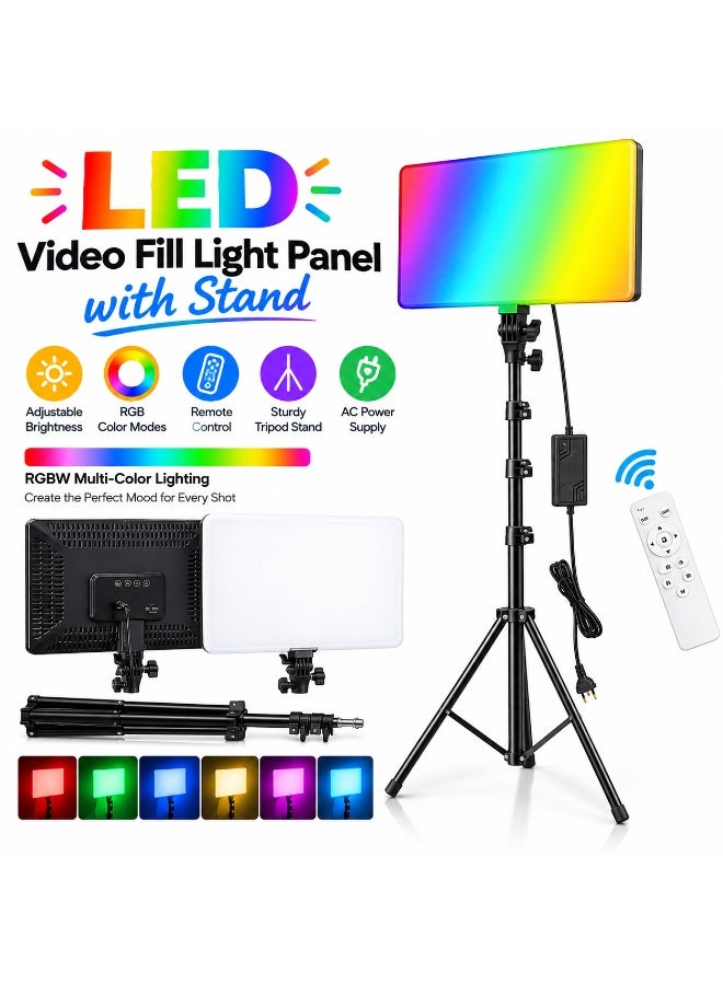 لوحة إضاءة فيديو LED احترافية مع حامل، سطوع ودرجة حرارة لون قابلة للتعديل، طقم إضاءة تصوير محمول، إضاءة ناعمة لليوتيوب، البث المباشر، الاستوديو، المكياج، تصوير البورتريه - Image 5