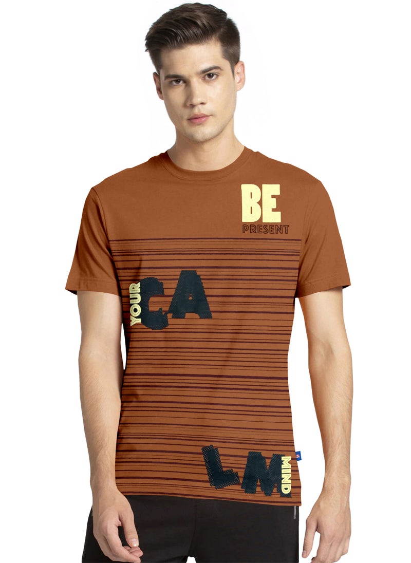 LAUREN Smith Men’s 100% Cotton Bio Wash Round Neck T-shirt with Chest Print - Image 1