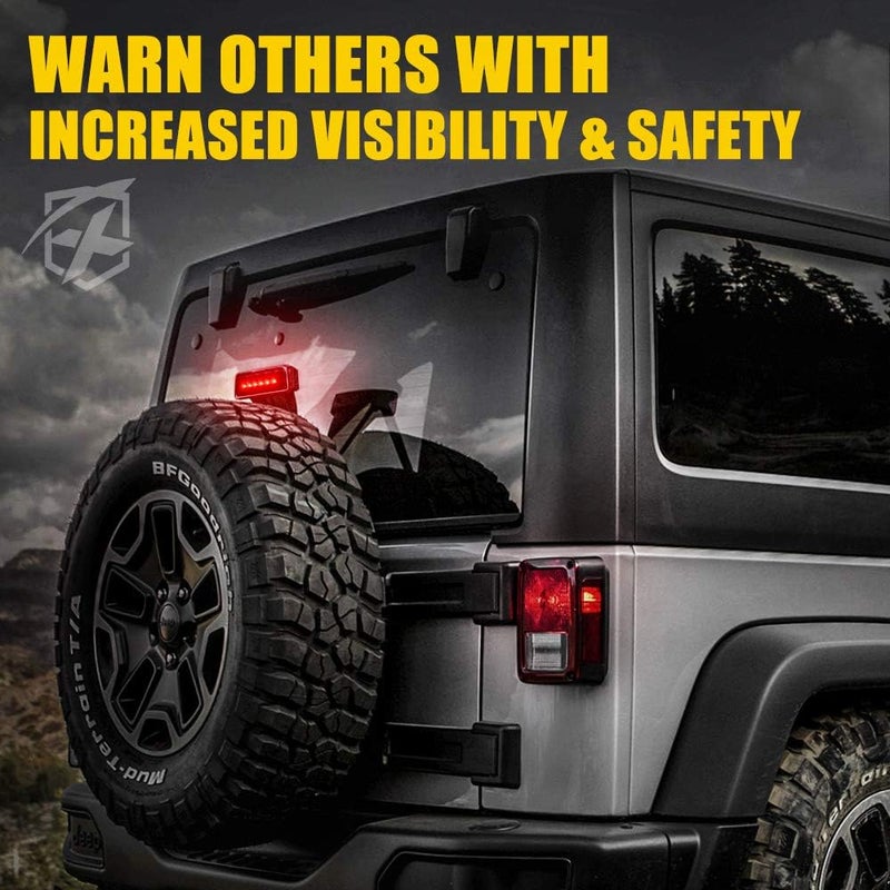 Xprite LED Third Brake Lights w/Clear Lens High Mount Stop Tail Light Compatible with 2007-2018 Jeep Wrangler JK - Image 4
