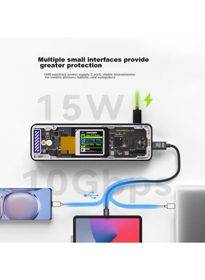 Dockcase M.2 Nvme Ssd Enclosure, High-speed Portable Hard Drive Case, Type-c 3.2 Interface, External Ssd Enclosure, M2 High-end Design, Compatible With Laptops - Image 3