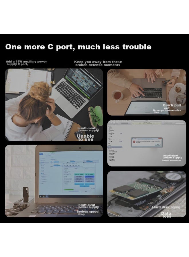 Dockcase M.2 Nvme Ssd Enclosure, High-speed Portable Hard Drive Case, Type-c 3.2 Interface, External Ssd Enclosure, M2 High-end Design, Compatible With Laptops - Image 2