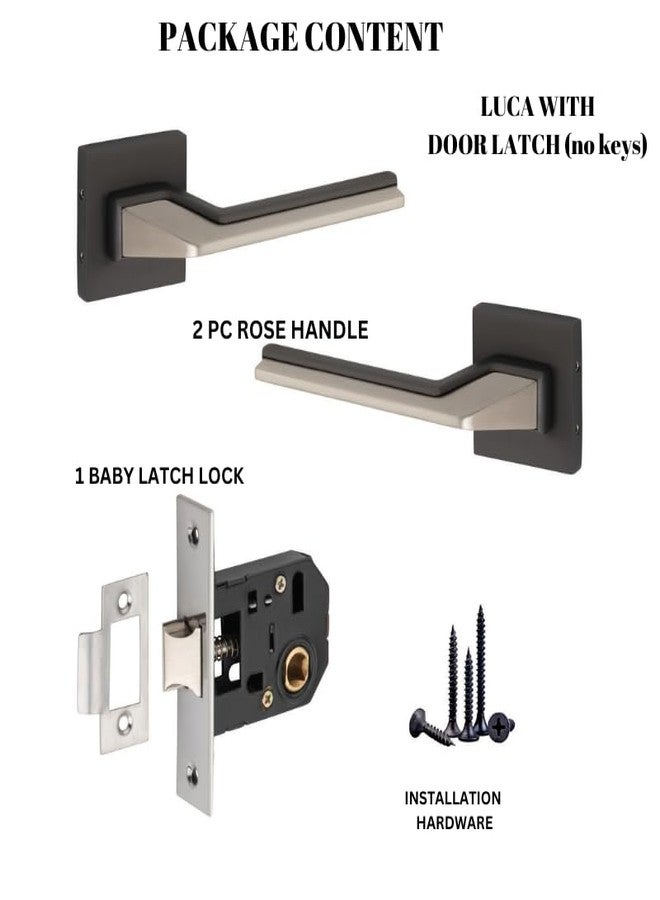 Sardar Luca Black Finish Door Lock for Main Door/Mortise Door Lock Set/Bedroom Door Lock/Handle Lock for Home/Office/Hotel (for Bathroom (No Keys)) - Image 3