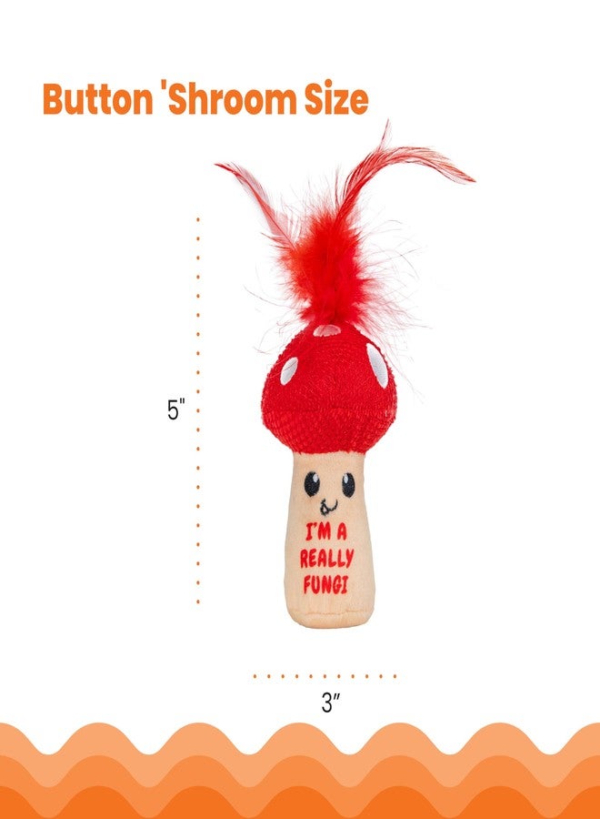 Catstages A Really Fungi Mushroom Kicker Catnip Toy and Dental Toy for Cats Mushroom Themed Funny Catnip Stuffed Kicker Toy, Red - Image 5