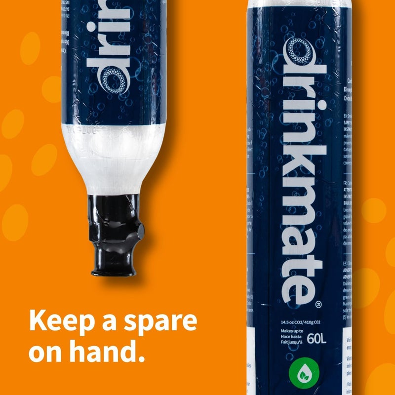 DrinkMate 60 Litre Spare Gas CO2 Cylinders, Compatible With SodaStream- 2 Pack - Filled - Image 3