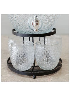 DANUBE HOME Aresha 7 Piece Beverage Dispenser Set 10L 5X550Ml 31.5X28.5X57.5 Cm Clear  - Image 4
