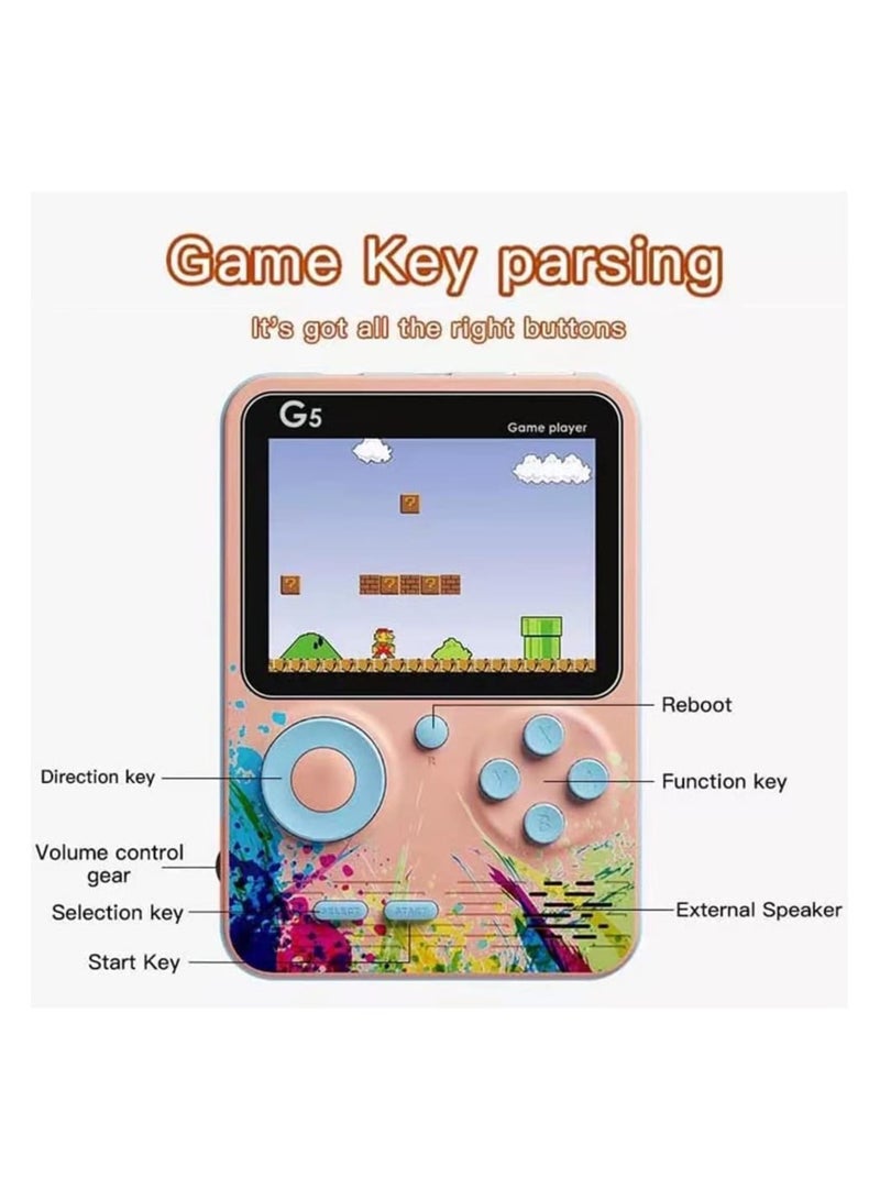 G5 Handheld Game Console Cartoon Version Childhood Nostalgic Double Mini Portable Handheld Macaron Game Console (Gray) - Image 4