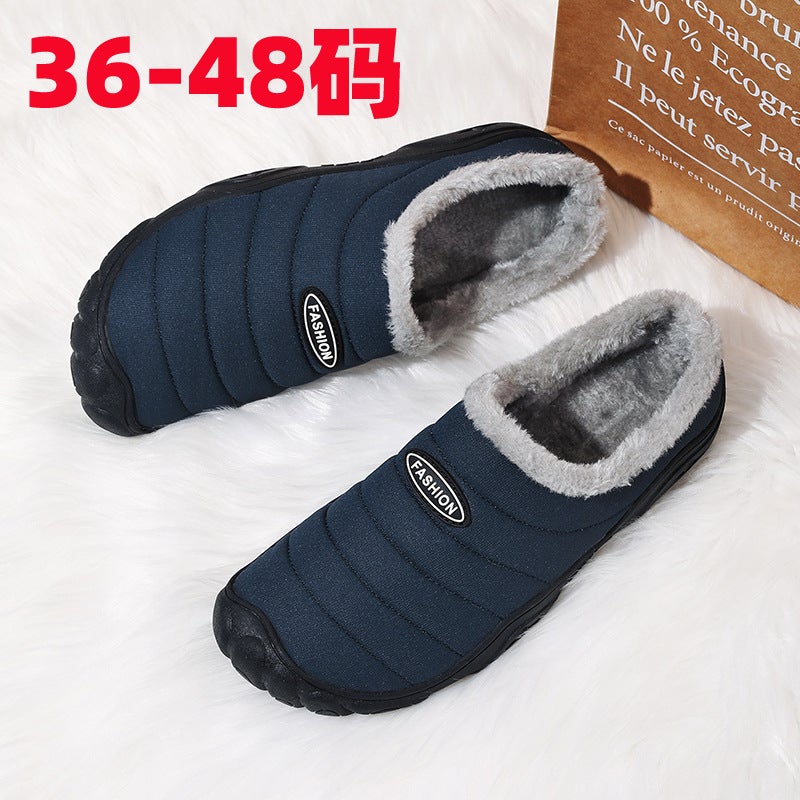 Winter Slippers Winter Indoor 47 Home Fleece-Lined Warm Plus Size Home Non-Slip Men'S And Women'S Cotton Shoes 48 Baotou - Image 2