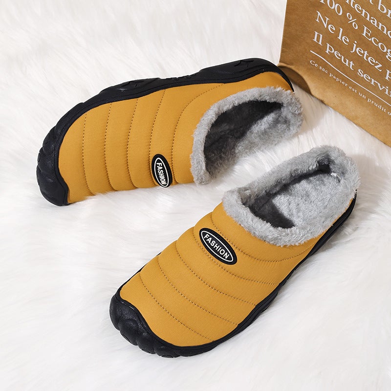Winter Slippers Winter Indoor 47 Home Fleece-Lined Warm Plus Size Home Non-Slip Men'S And Women'S Cotton Shoes 48 Baotou - Image 1