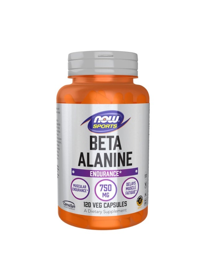 Now Foods, Sports, Beta-Alanine, Endurance, 750 mg, 120 Veg Capsules