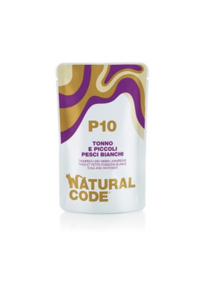 Natural Code P10 Tuna and Whitebait Soft Jelly Wet Cat Food 70g