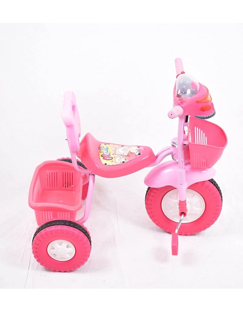 دراجة ثلاثية العجلات من البلاستيك بمقعد مريح مع مقابض مضادة للانزلاق للأطفال - Image 2