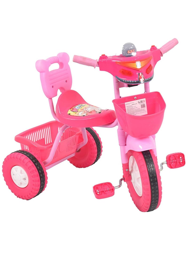 دراجة ثلاثية العجلات من البلاستيك بمقعد مريح مع مقابض مضادة للانزلاق للأطفال - Image 1