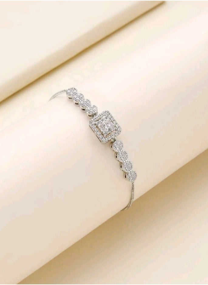 FIFTY 50 - Trendy Fashionable Silver Plated Bracelet For Women High Quality - Image 1