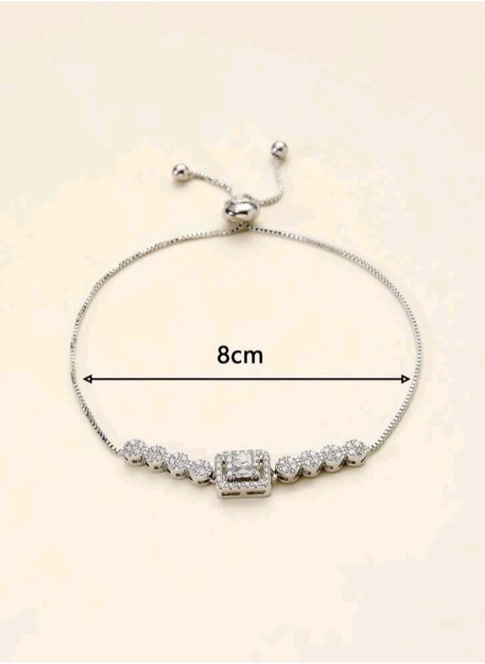 FIFTY 50 - Trendy Fashionable Silver Plated Bracelet For Women High Quality - Image 1