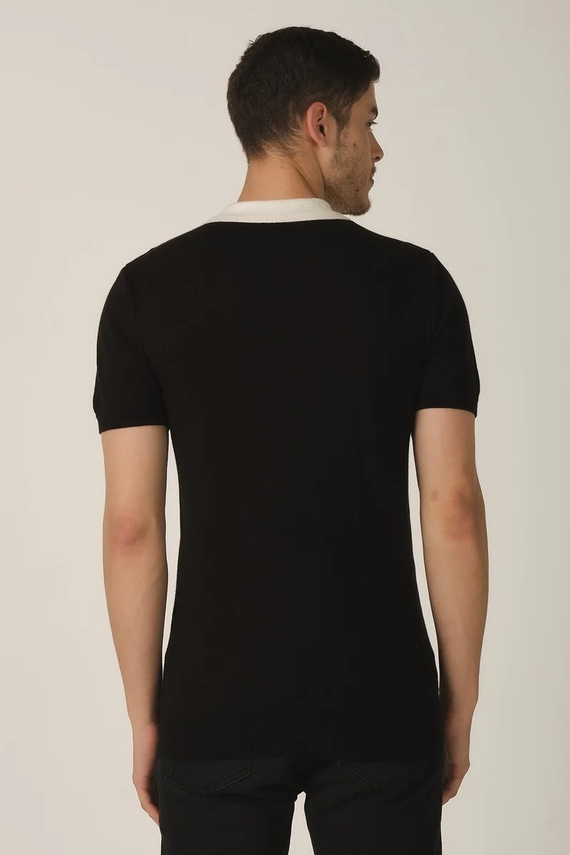 الكسندر جاردي Color Blocked Knitwear Polo Neck T-Shirt (E21-EZE Ts 35)