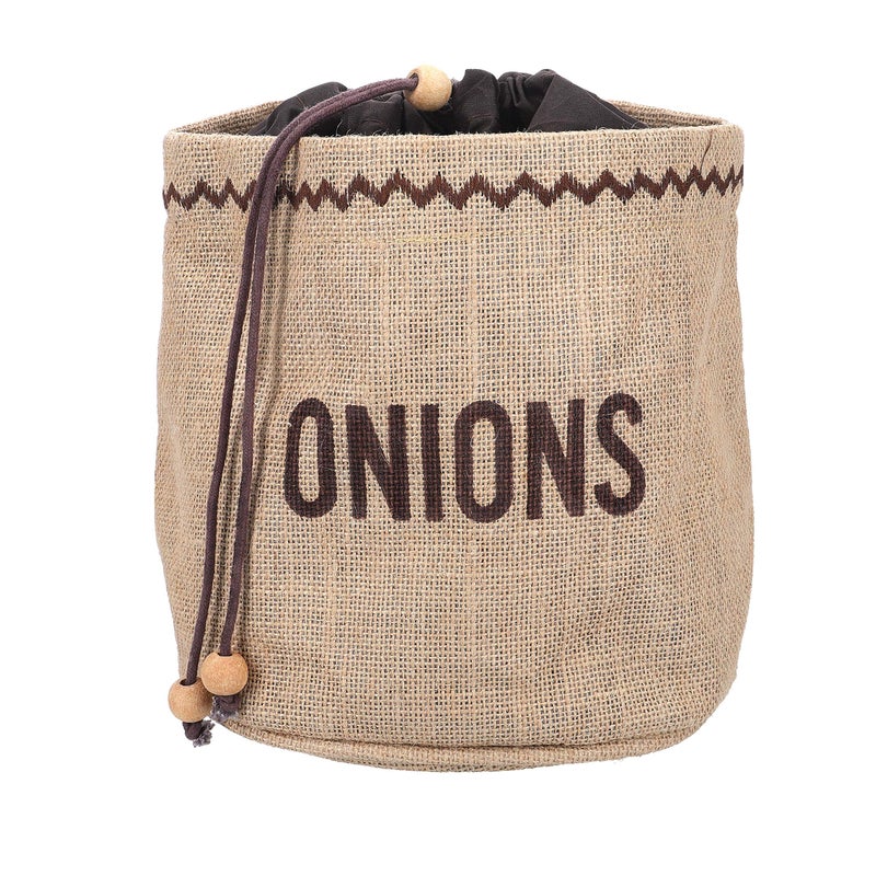 Natural Elements Onion Bag with Blackout Lining Hessian Brown 20 x 20cm