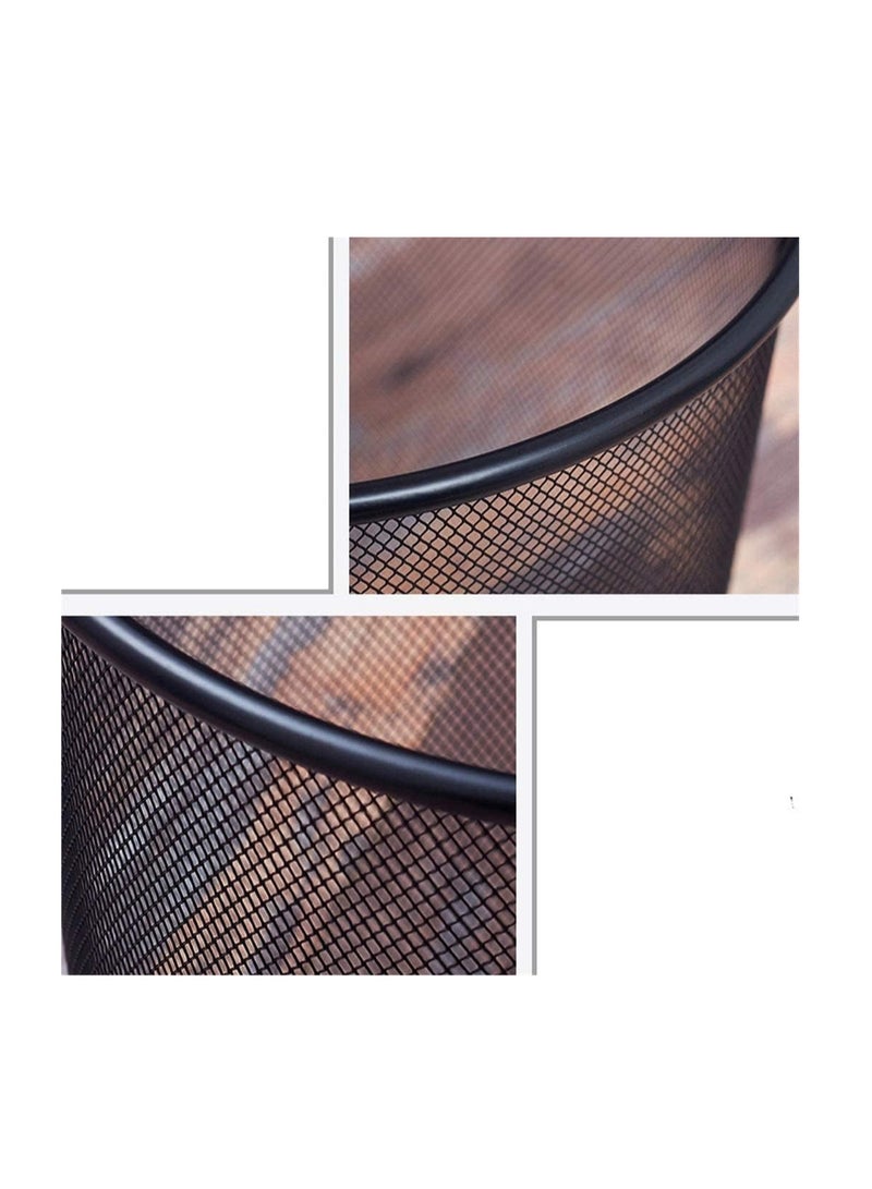 ECVV سلة المهملات الدائرية الشبكية من ECVV، سلة المهملات الدائرية الشبكية المعدنية سلة المهملات الورقية خفيفة الوزن، صغيرة - فضية - Image 4