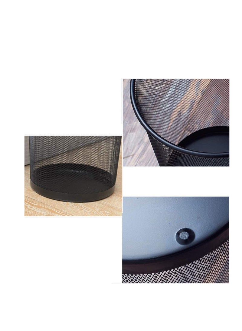 ECVV سلة المهملات الدائرية الشبكية من ECVV، سلة المهملات الدائرية الشبكية المعدنية سلة المهملات الورقية خفيفة الوزن، صغيرة - فضية - Image 5