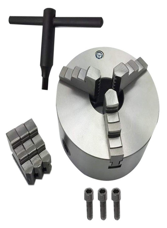 findmall 3 Jaw Lathe Chuck Manual Chuck 3" K11-80 Self-centering Lathe Drilling Part 80mm Total 2 Set of Jaws - Image 2