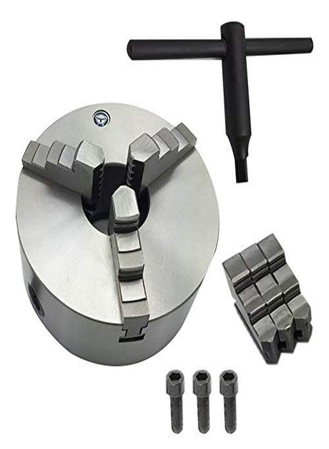 findmall 3 Jaw Lathe Chuck Manual Chuck 3" K11-80 Self-centering Lathe Drilling Part 80mm Total 2 Set of Jaws - Image 1