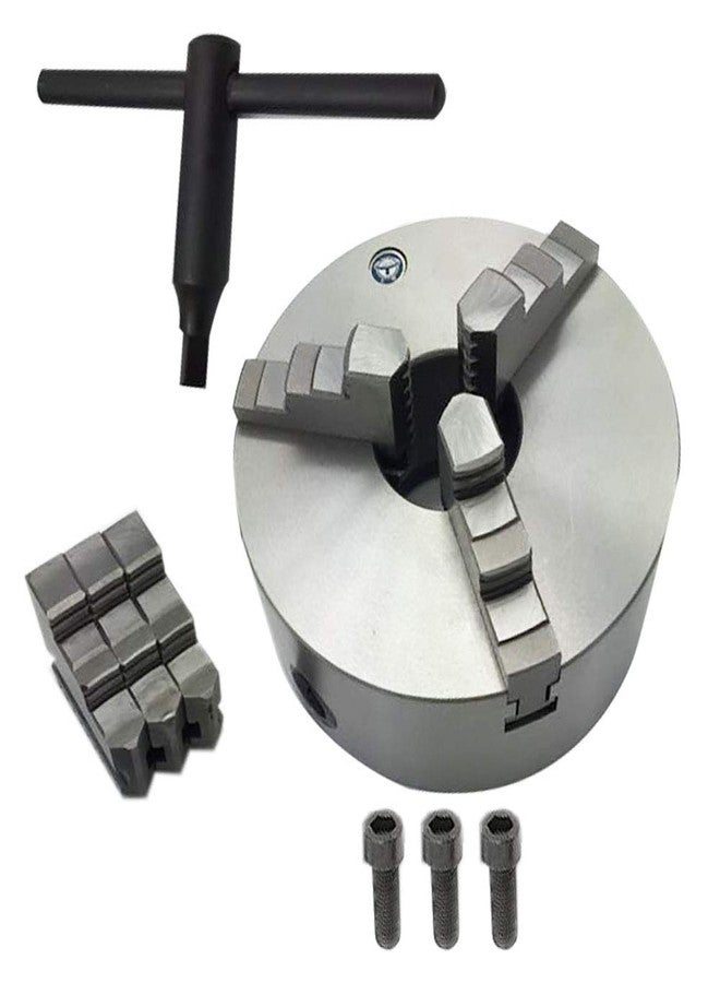 findmall 3 Jaw Lathe Chuck Manual Chuck 3" K11-80 Self-centering Lathe Drilling Part 80mm Total 2 Set of Jaws - Image 3