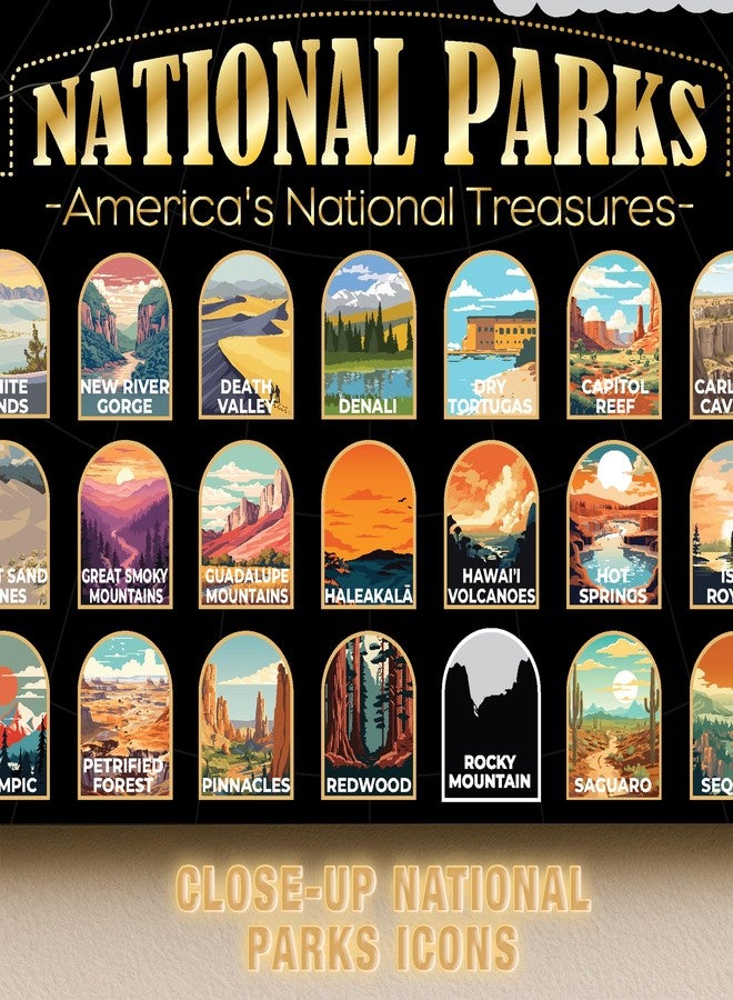 Sensemory ALL 63 US National Park Scratch Off Map, RV Map of States Visited, Best Gifts For People Who Travel, Travel Gifts For Men, White Elephant Gift For Adults - Image 2