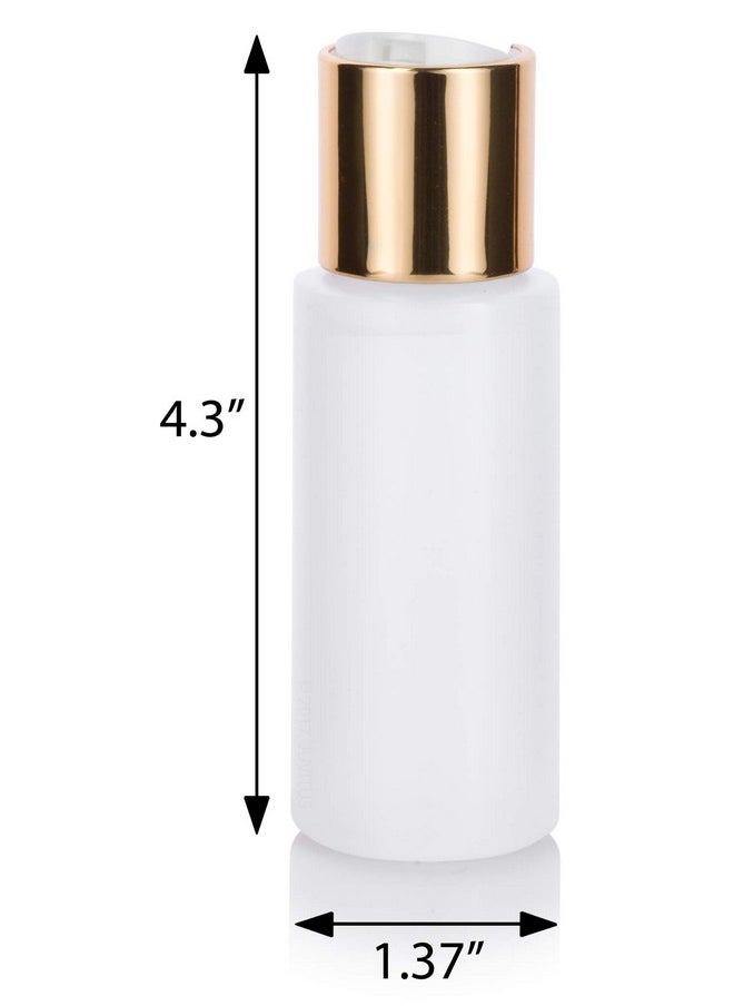 JUVITUS JUVITUS 2 oz Clear Natural Refillable Plastic Squeeze Bottle with Gold Metal Disc Cap Top - (12 Pack)  - Image 2