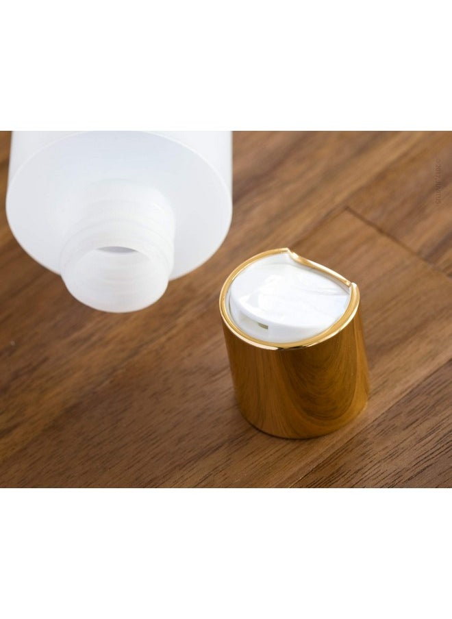 JUVITUS JUVITUS 2 oz Clear Natural Refillable Plastic Squeeze Bottle with Gold Metal Disc Cap Top - (12 Pack)  - Image 4