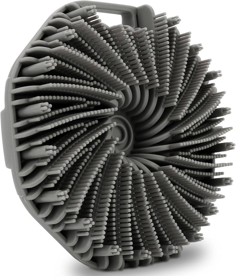 WETANG Silicone Body Scrubber, Exfoliating Shower Brush with Anti-Slip Handles for All Skin Types (Grey) - Image 1