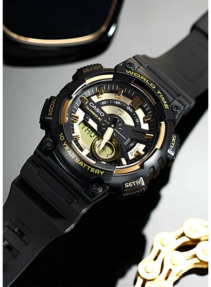 CASIO Youth Series Analog and Digital Wristwatch Model AEQ-110BW-9AVDF - 52mm - Black for Men - Image 2