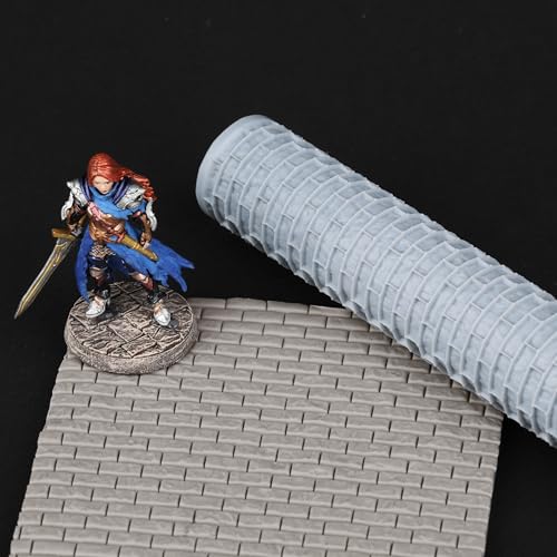 AUSPDICE Texture Roller Expertly Crafted Board Game Accessory for RPG 28mm MiniatureDND Terrain Dungeons and Dragons TTRPG Tabletop Miniatures S411B Large Brick Texture - Image 1