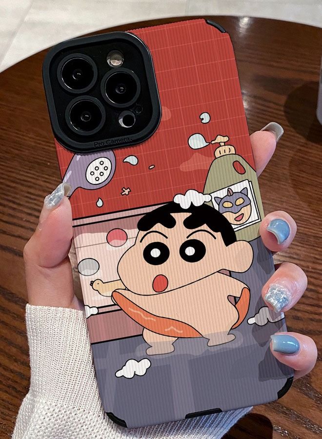 EHOME iPhone 13 Pro Case Silky-Soft Touch Full-Body Protective Phone Case, Shockproof Cover with Microfiber Lining-Crayon Shin-chan Protective Case Cover For iPhone 13 Pro - Image 2