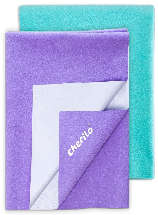 Cherilo Instadry Extra Absorbent Baby Dry Sheet/Bed Protector - Large (Pack of 2,Violet + Sky Blue) - Image 1