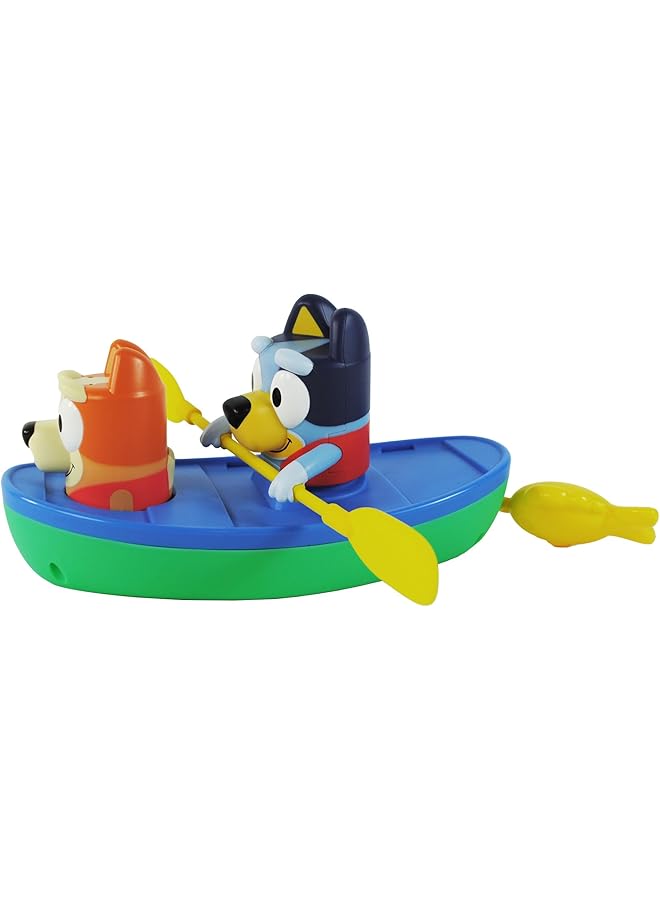 TOMY Bluey Toomies Canoe Bath Toy Bluey And Bingo In Pull Cord Activated Canoe Officially Licensed Bluey Toys Toys For Kids 18 Months+ - Image 2
