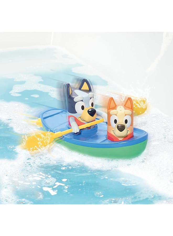 TOMY Bluey Toomies Canoe Bath Toy Bluey And Bingo In Pull Cord Activated Canoe Officially Licensed Bluey Toys Toys For Kids 18 Months+ - Image 3