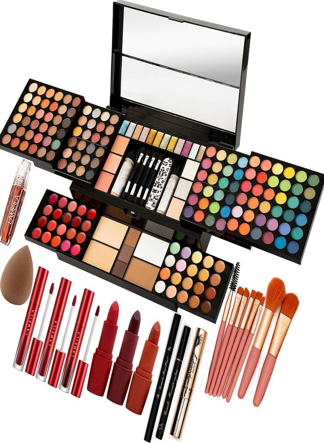 MISS ROSE M 187 Colors Professional Makeup Palette - All-in-One Kit With Eye Shadows, Lipsticks, Mascara, Foundations, Blushes, Brow Pencils, Nail File - Makeup Gift Set for Women and Girls - Image 1
