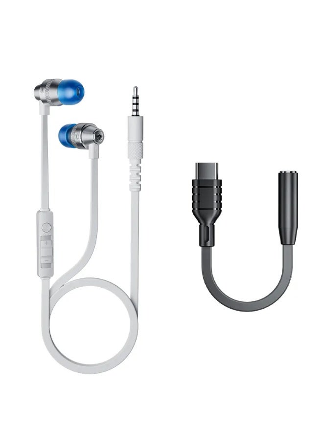 Plextone G26 Wired 3.5mm Gaming Headset with TYPE-C Adapter, Stereo Gaming Headphone with HD Microphone, Silver - Image 1