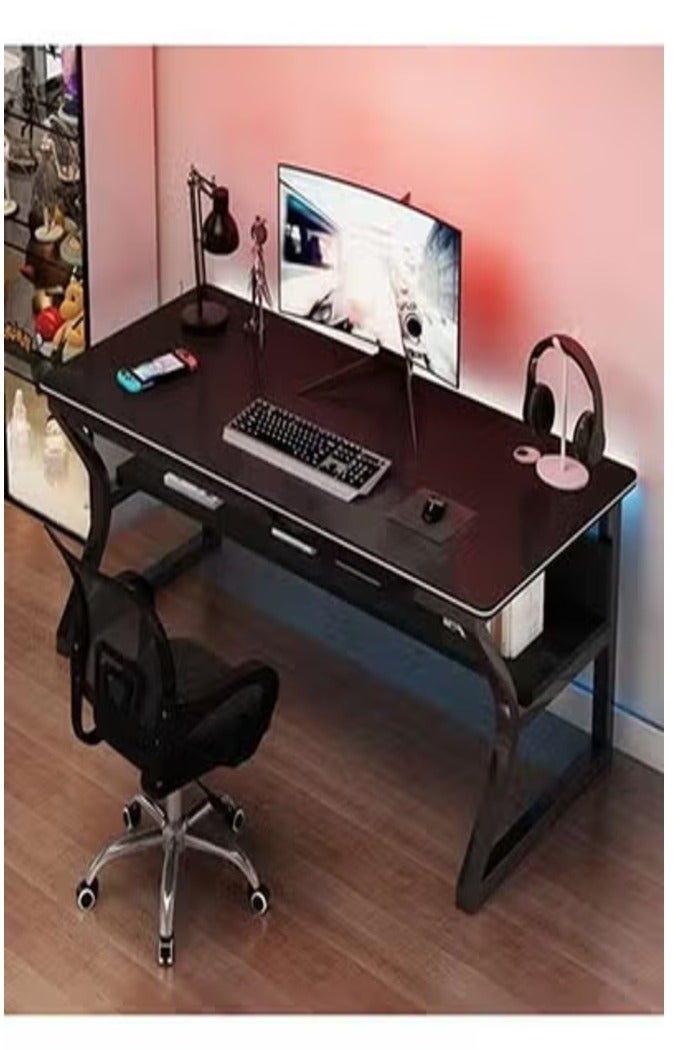 AGD K-Shape Computer Gaming Table with Sturdy and Easy-to-Assemble Desktop (Black)  - Image 2
