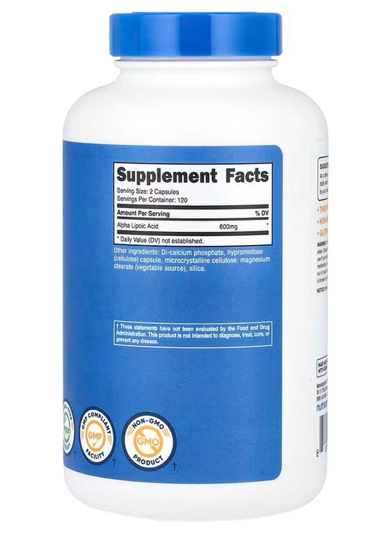 Nutricost Alpha Lipoic Acid, 240 Capsules, (300 mg per Capsule) - Image 2