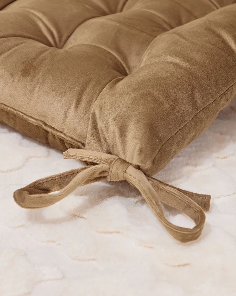 REDTAG Brown Velvet Chair Pad