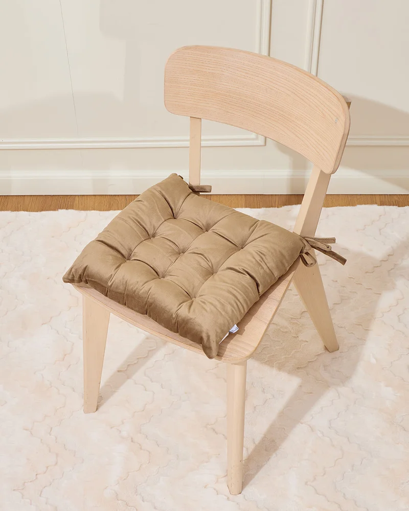 REDTAG Brown Velvet Chair Pad