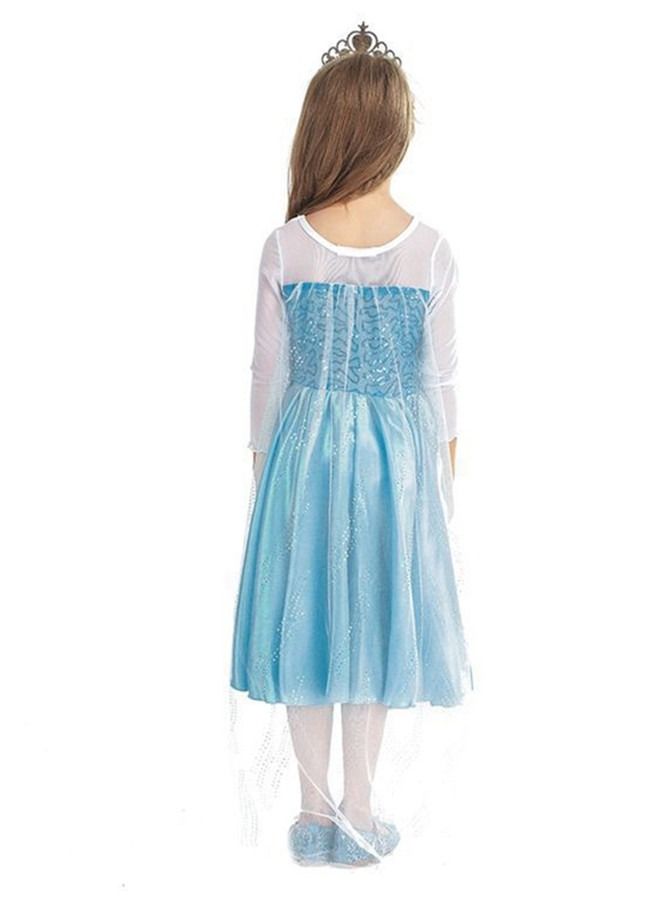 ISank Princess Dress  Birthday Costume Sky Blue  - Image 5
