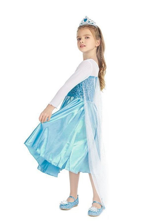 ISank Princess Dress  Birthday Costume Sky Blue  - Image 3