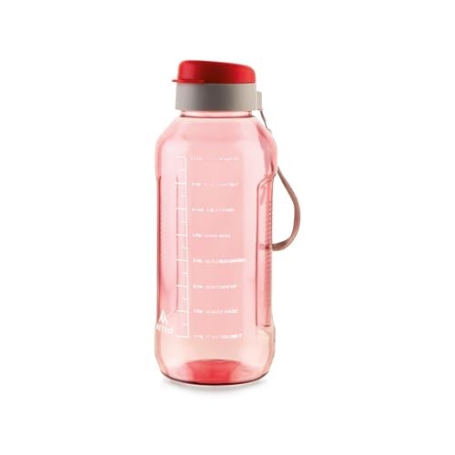 ATTRO Ultra Pro Motivational 1.5-Liter BPA-Free Water Bottle with Leak-Proof Flip-Top Cap, Nylon Strap and Stylish Color for Daily Hydration- Red - Image 1