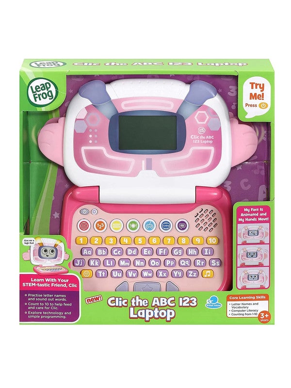 LeapFrog Click the ABC, 123 Laptop - Pink - Educational Computer Toy for Letters, Numbers & Early Skills - Image 2
